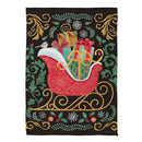 Nutcracker & Sleigh Suede Garden Flag