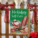 Surfing Santa Reversible Suede Garden Flag