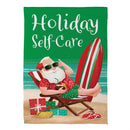 Surfing Santa Reversible Suede Garden Flag
