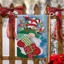 Holiday Gnome Suede Garden Flag