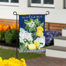 Hydrangea and Citrus Applique House Flag
