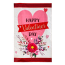 Happy Valentine's Day Heart and Floral Applique House Flag