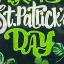 Happy St. Patrick's Day Shamrocks Applique House Flag