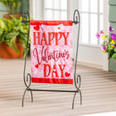 Happy Valentine's Day Hearts Applique House Flag