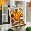 Tis' The Season Fall Applique House Flag