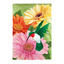 Hummingbird and Daisy Trio Applique House Flag
