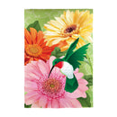 Hummingbird and Daisy Trio Applique House Flag