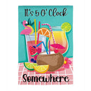 It's 5 O' Clock Somewhere Applique House Flag