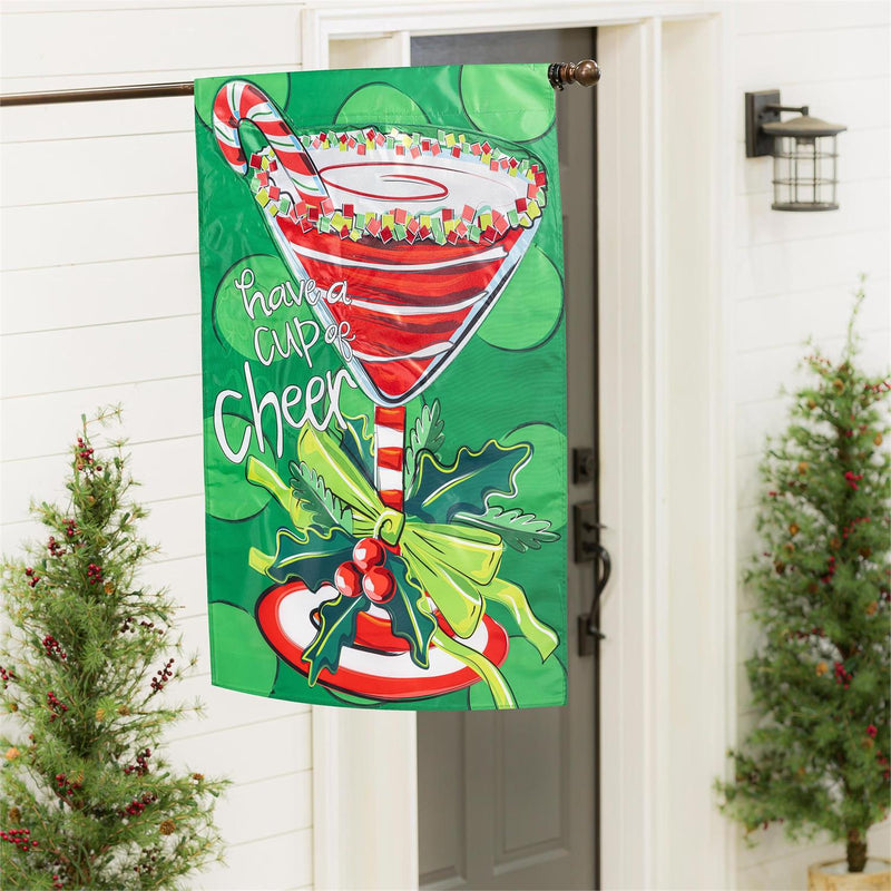 Have A Cup Of Cheer Applique House Flag