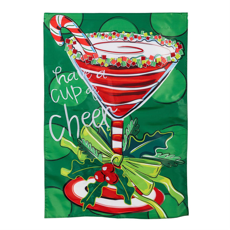 Have A Cup Of Cheer Applique House Flag