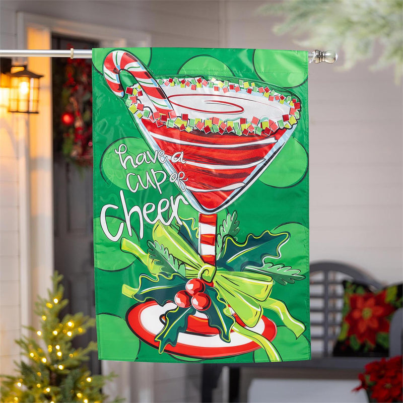 Have A Cup Of Cheer Applique House Flag