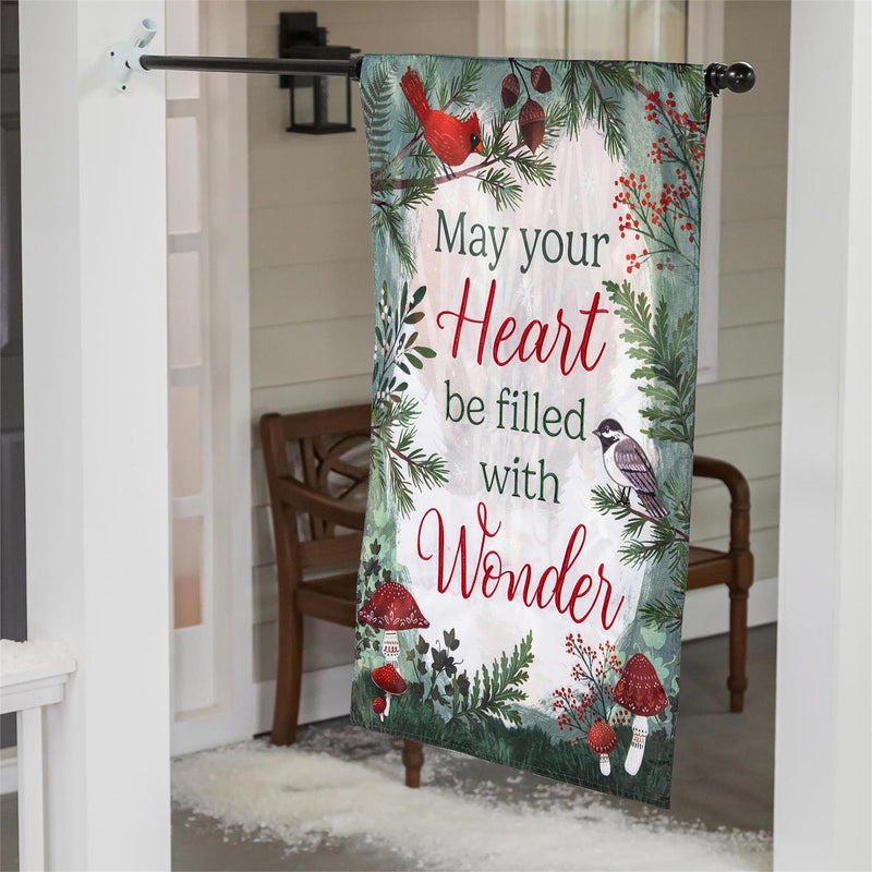 Wondering Heart Applique House Flag