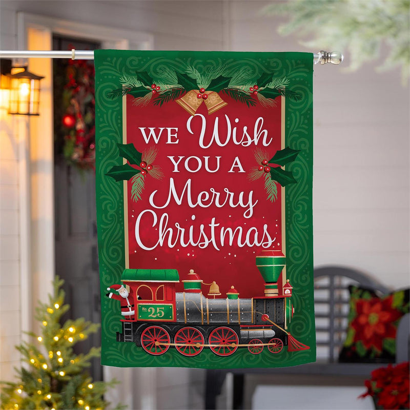 North Pole Express Applique House Flag