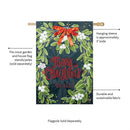 Merry Christmas Mistletoe Applique House Flag