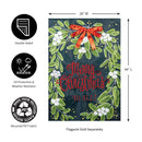 Merry Christmas Mistletoe Applique House Flag