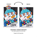 Let It Snow-Man Applique House Flag
