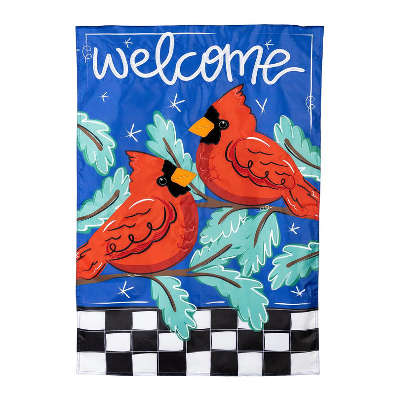 Welcome Winter Friends Applique House Flag
