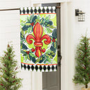 Holiday Fleur De Lis Applique House Flag