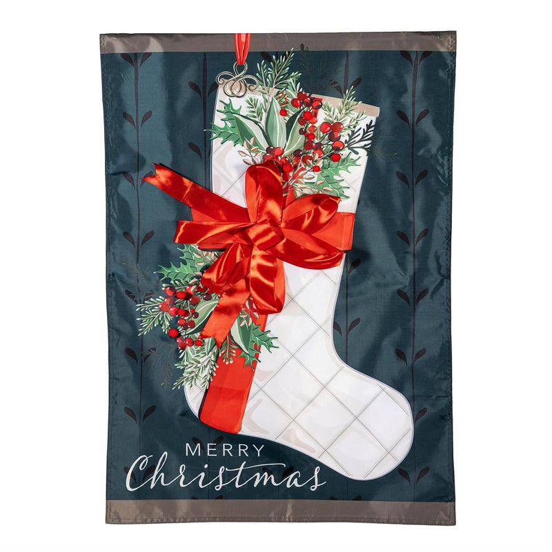 Christmas Stocking Applique House Flag