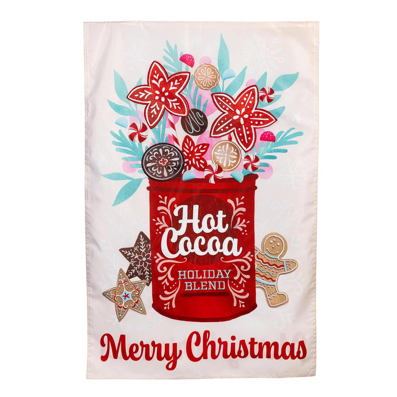 Hot Cocoa Holiday Blend Applique House Flag