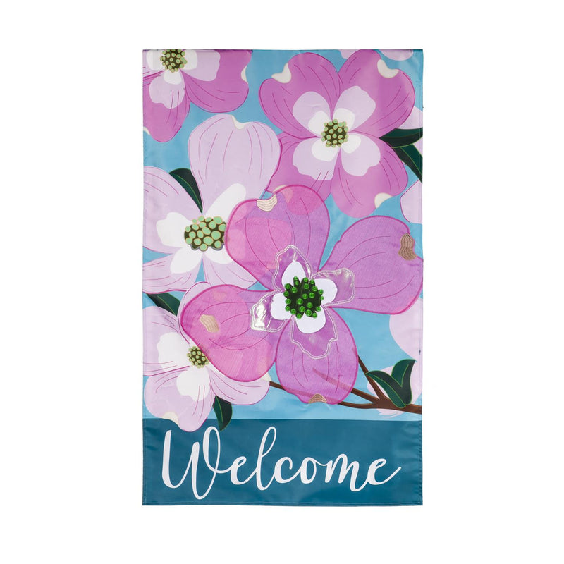 Dogwood Blossoms House Applique Flag