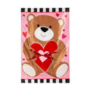 Valentine's Bear Applique House Flag