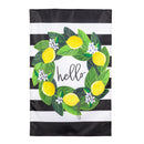 Magnolia Leaves and Lemon Applique House Flag