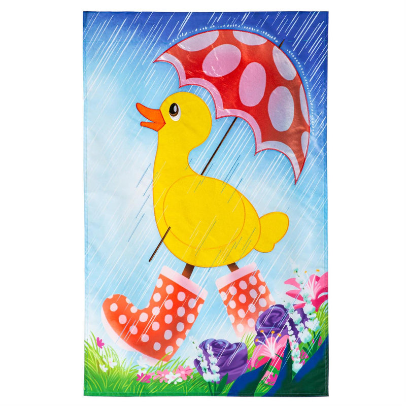 Spring Duckling Applique House Flag