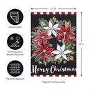 Poinsettia Wreath Applique Garden Flag