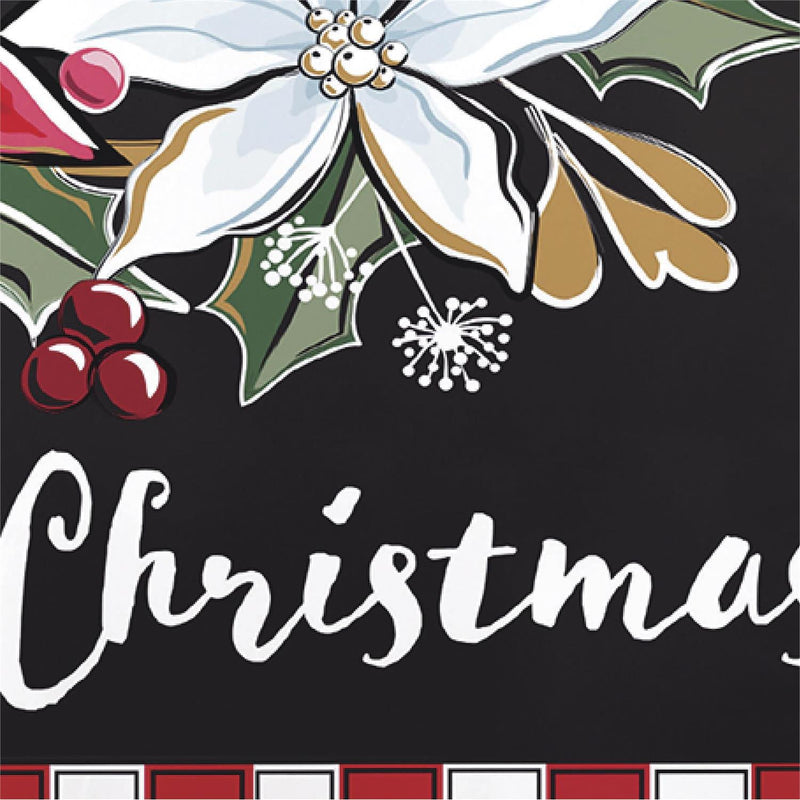 Poinsettia Wreath Applique Garden Flag