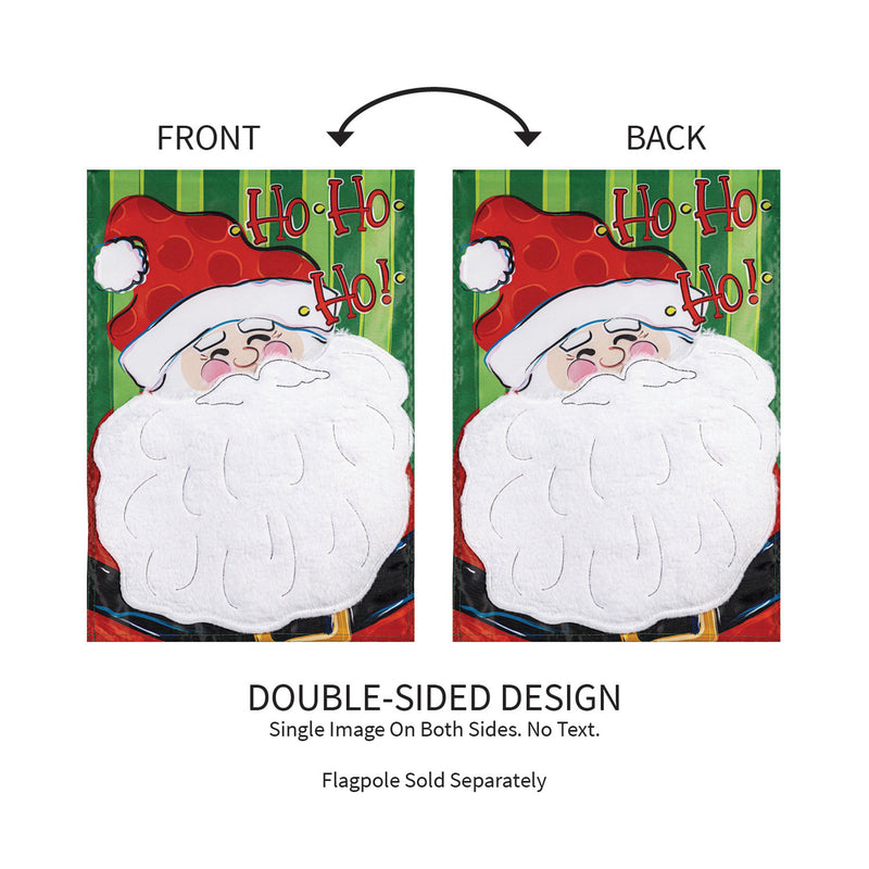 Ho Ho Ho Santa Applique Garden Flag