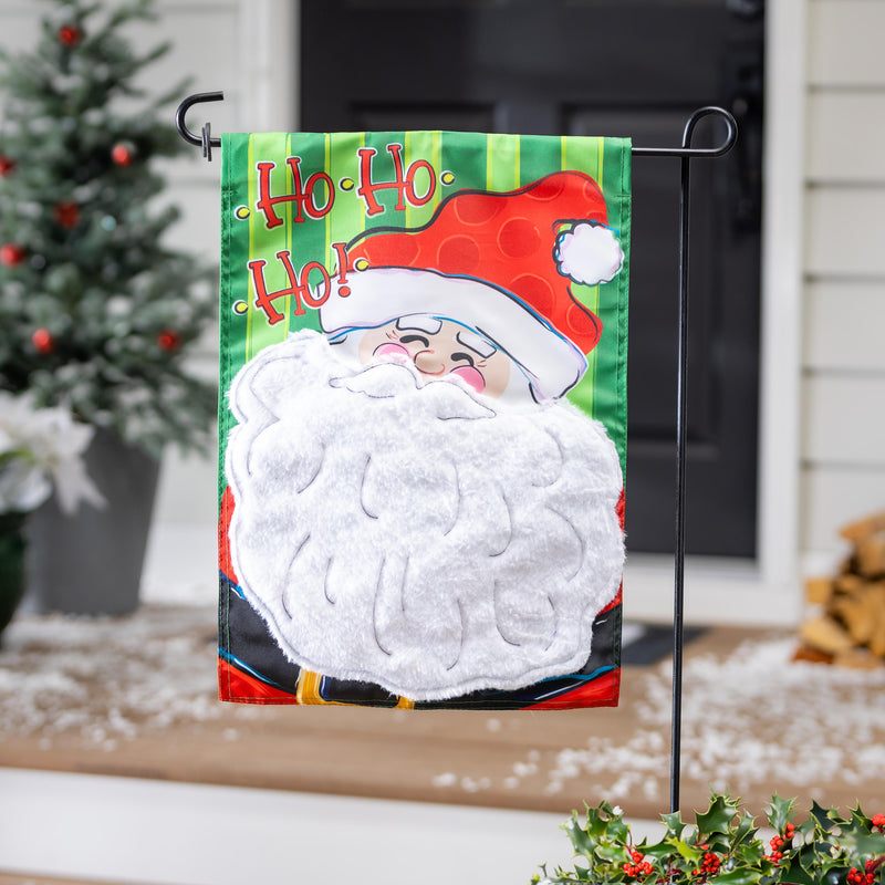 Ho Ho Ho Santa Applique Garden Flag