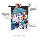 Let It Snow-Man Applique Garden Flag