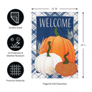 Plaid Pumpkins Applique Garden Flag