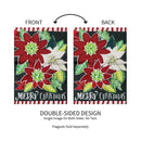 Holiday Poinsettia Applique Garden Flag
