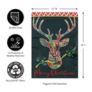 Patterned Reindeer Applique Garden Flag_x000D_