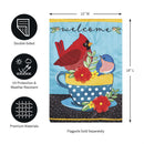Songbirds Welcome Applique Garden Flag