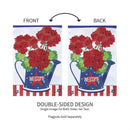 Patriotic Geraniums  Applique Garden Flag