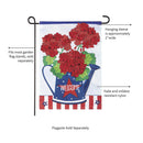 Patriotic Geraniums  Applique Garden Flag