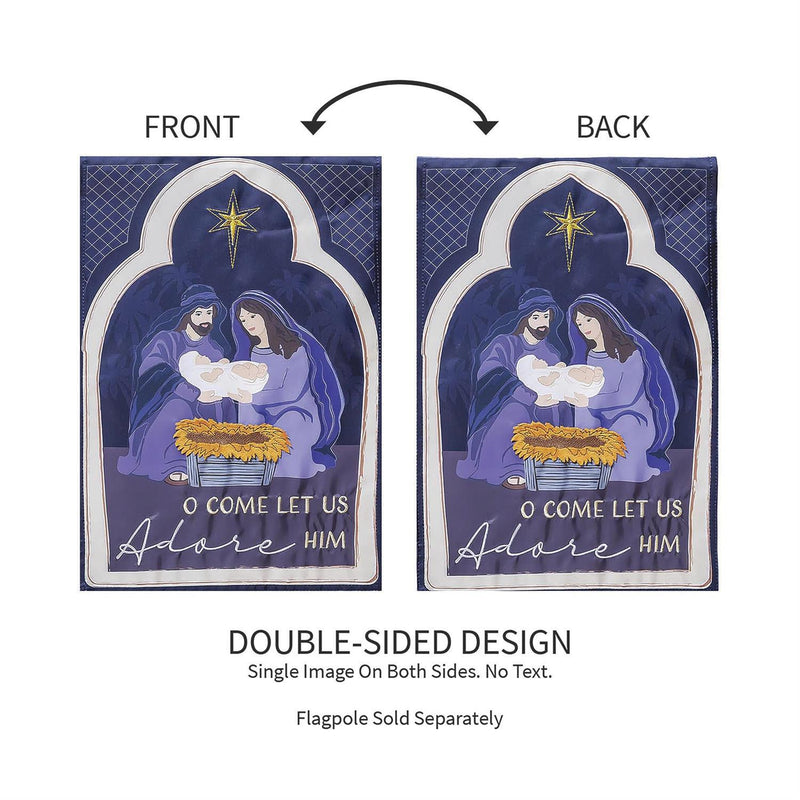 Come Let Us Adore Him Applique Garden Flag