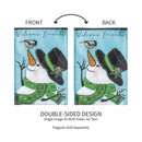 Snowman and Chickadee Applique Garden Flag