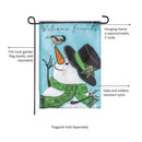 Snowman and Chickadee Applique Garden Flag