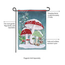 Woodland Winter Mushroom Applique Garden Flag