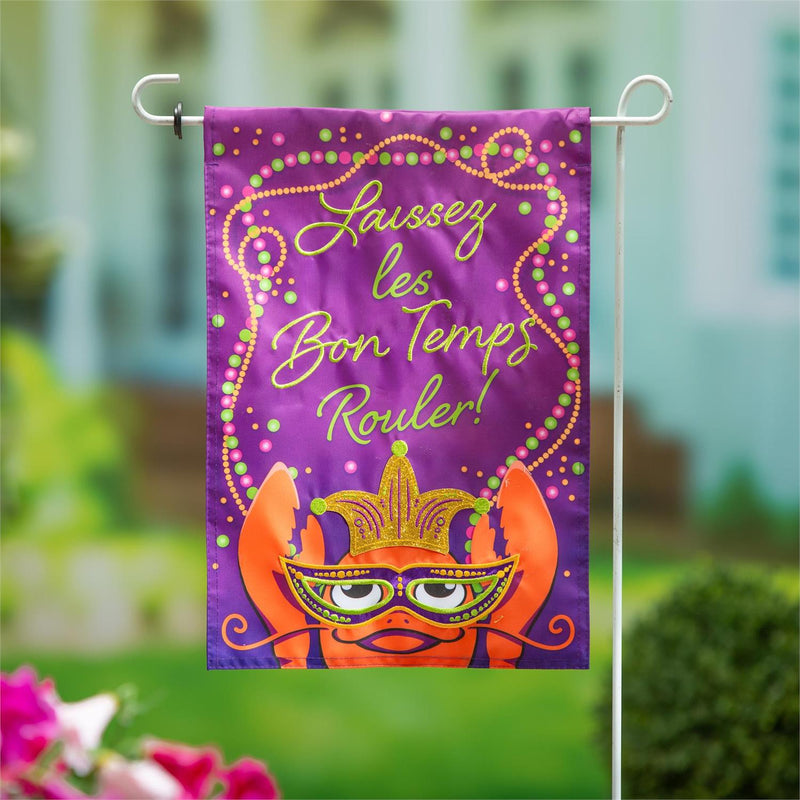 Let the Good Times Roll Applique Garden Flag