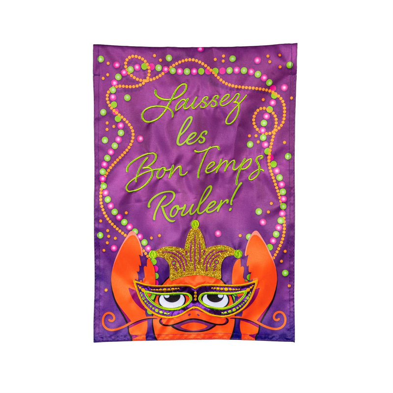 Let the Good Times Roll Applique Garden Flag
