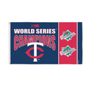Minnesota Twins Single Sided Flag w/ 2 Grommets, 3'x5' Multi Win Flag