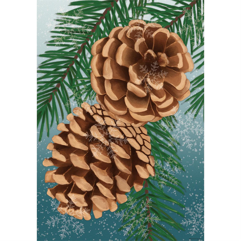 Winter Pine Cone Estate Suede Flag