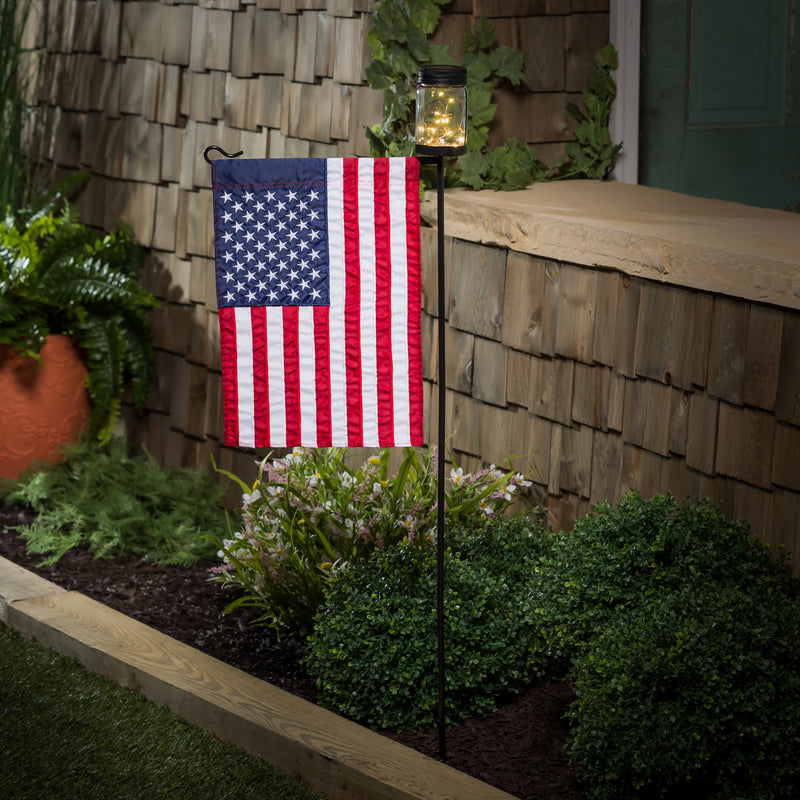 Evergreen Flag hardware,Mason Jar Solar Garden Flag Stand, KD,16x47.25x3.15 Inches