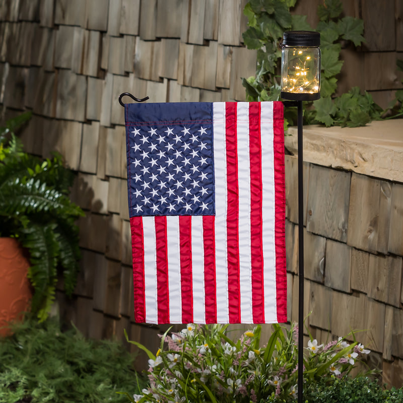 Evergreen Flag hardware,Mason Jar Solar Garden Flag Stand, KD,16x47.25x3.15 Inches