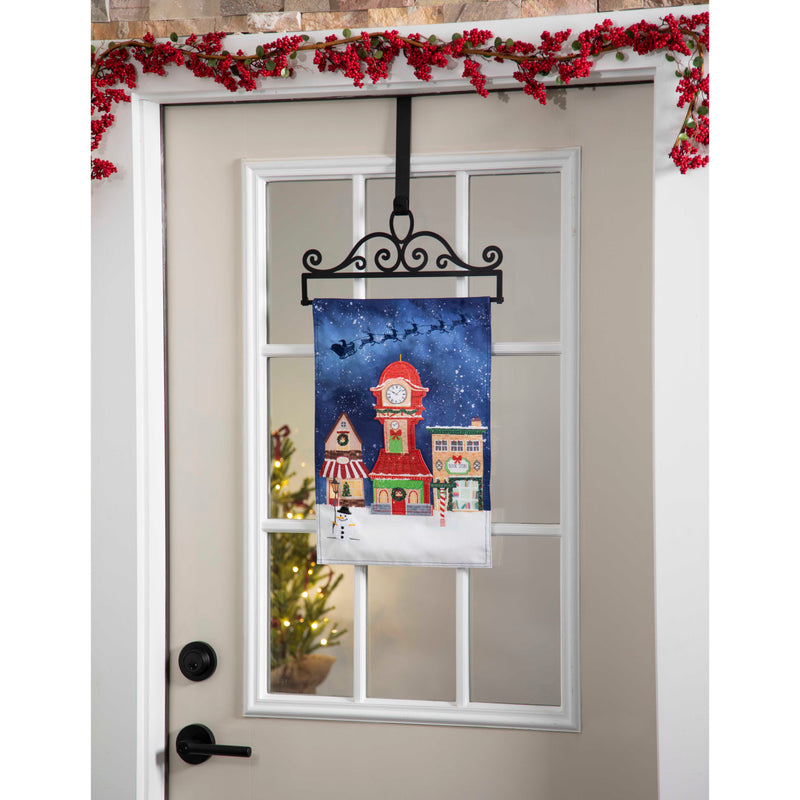 Evergreen Flag hardware,Scroll Garden Flag Over the Door Hanger,14x0.1x14.25 Inches